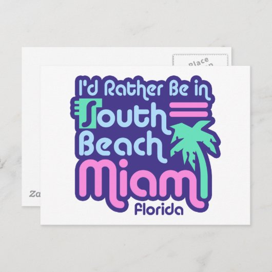South Beach Miami Briefkaart (Voorkant / Achterkant)