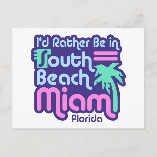 South Beach Miami Briefkaart (Voorkant)