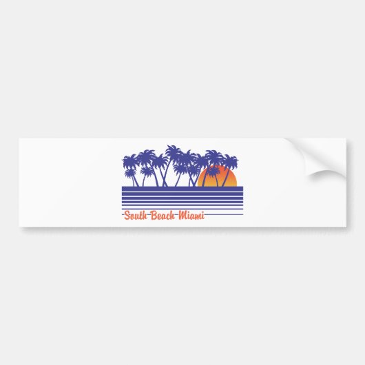 South Beach Miami Bumpersticker (Voorkant)