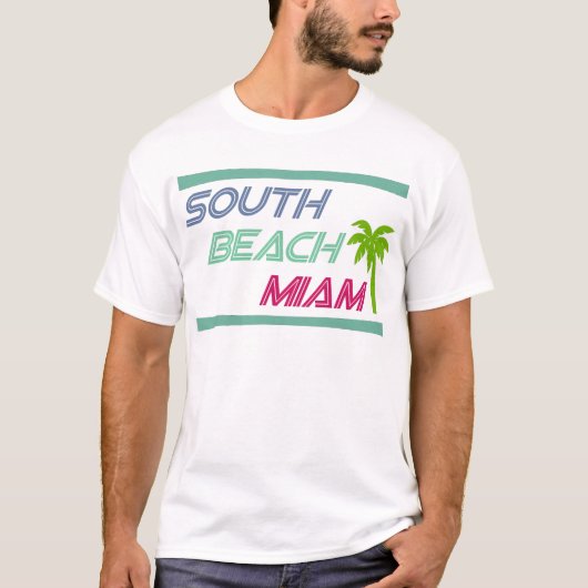 South Beach Miami door U.S. Custom Ink T-shirt (Voorkant)