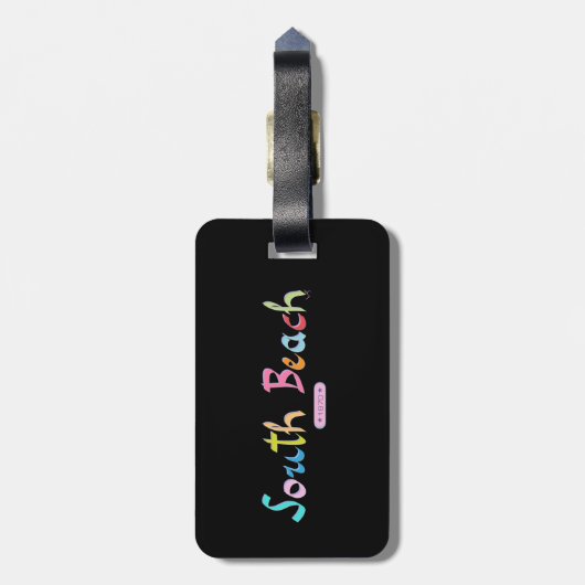 South Beach, Miami FL Bagagelabel (Achterkant verticaal)