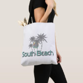 South Beach Miami, FL, tropisch, koel Tote Bag (Dichtbij)