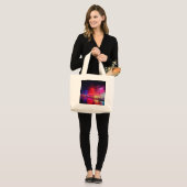 South Beach, Miami, Florida Art Deco Grote Tote Bag (Voorkant (model))