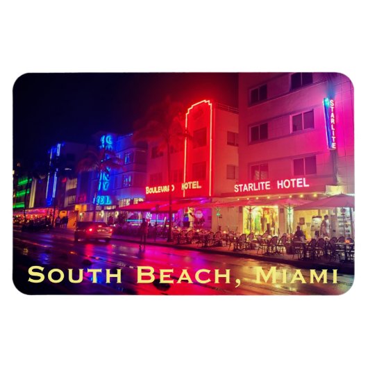 South Beach, Miami, Florida Art Deco Magnet Magneet (Horizontaal)