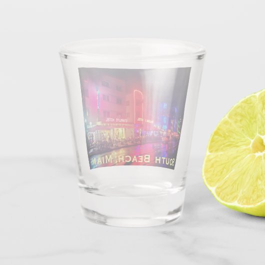 South Beach, Miami, Florida Art Deco Shot Glas (Achterkant)