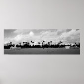 South Beach Miami, Florida Black/White Panorama Poster (Voorkant)