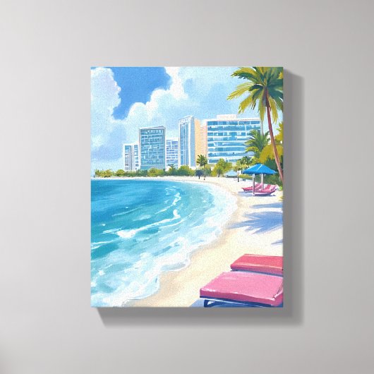 South Beach Miami Florida Canvas Afdruk (Voorkant)