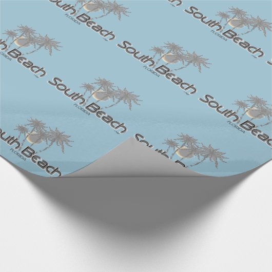South Beach Miami, Florida en Gray Palms Cadeaupapier (Hoek)