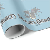 South Beach Miami, Florida en Gray Palms Cadeaupapier (Rol Hoek)