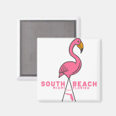 South Beach Miami Florida Flamingo Magneet (Voorkant / Achterkant)