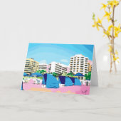 SOUTH BEACH, MIAMI, FLORIDA Groetverzorging Kaart (Gele Bloem)