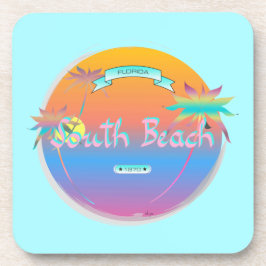 South Beach, Miami, Florida met Palms Bier Onderzetter