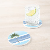 South Beach Miami Florida Palm Tree Summer Zandsteen Onderzetter (Zijkant)