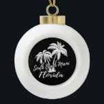 South Beach Miami Florida Palm Trees Beach Keramische Bal Ornament<br><div class="desc">South Beach Miami Florida Palm Trees kerstversiering</div>
