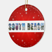 South Beach Miami Florida Reizen Foto Kerstmis Keramisch Ornament (Links)