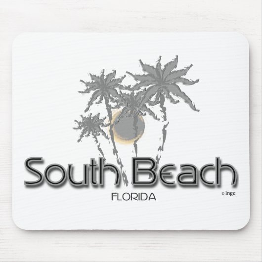 South Beach Miami Gray Palms Muismat (Voorkant)