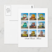 South Beach, Miami Life Guard Shacks Briefkaart (Voorkant / Achterkant)