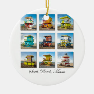 South Beach, Miami Life Guard Shacks Keramisch Ornament