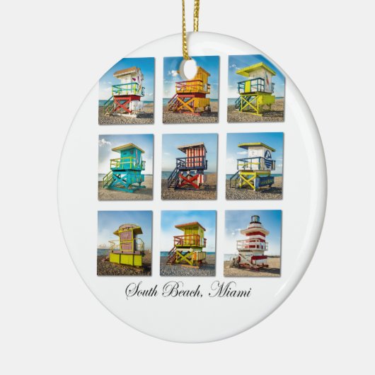 South Beach, Miami Life Guard Shacks Keramisch Ornament (Links)