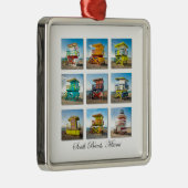 South Beach, Miami Life Guard Shacks Metalen Ornament (Rechts)