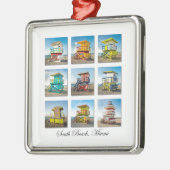 South Beach, Miami Life Guard Shacks Metalen Ornament (Links)