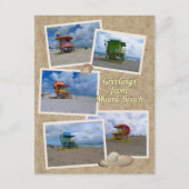 South Beach Miami Lifeguard Towers Briefkaart (Voorkant)