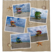 South Beach Miami Lifeguard Towers Douchegordijn (Voorkant)