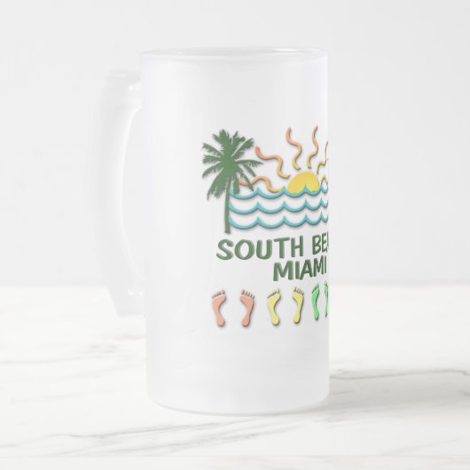 South Beach Miami Matglas Bierpul (Voorkant links)