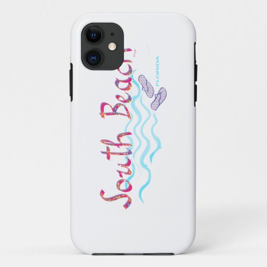 South Beach Miami-Teenslippers Case-Mate iPhone Case (Achterkant)