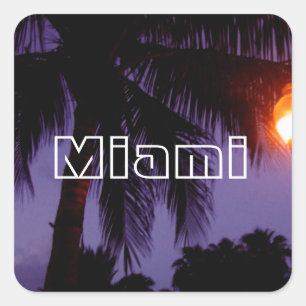 South Beach Miami Vierkante Sticker