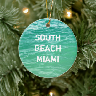 South Beach Miami Water, Strandbal, Zand, Handdoek Keramisch Ornament