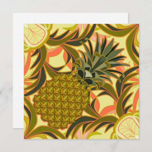 South Beach Pineapple Flat Card (Voorkant / Achterkant)
