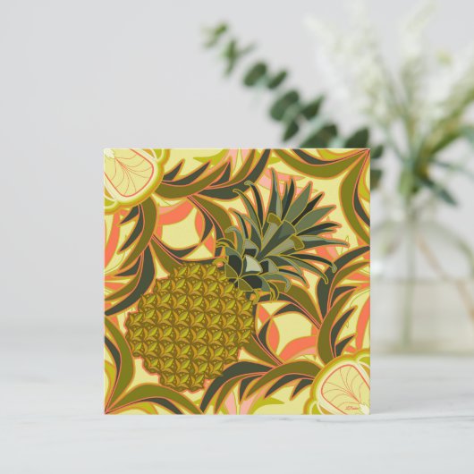 South Beach Pineapple Flat Card (Staand voorkant)