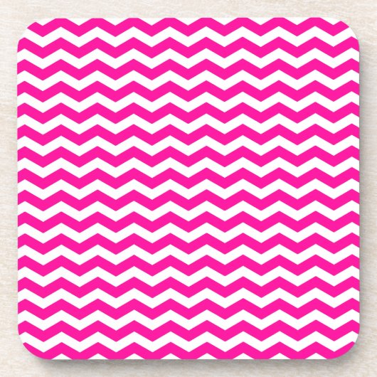 South Beach Pink Wave Chevron Bier Onderzetter (Voorkant)