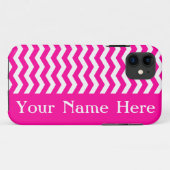South Beach Pink Wave Chevron met naam Case-Mate iPhone Case (Achterkant (horizontaal))