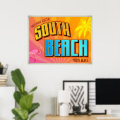 SOUTH BEACH POSTER (Thuiskantoor)