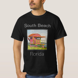 South Beach Roze art deco, badmeester toren T-shirt