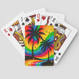 [South Beach Sfeer] Kleurrijke Retro Palmbomen Pokerkaarten