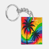 [South Beach Sfeer] Retro Tropische Palmboom Sleutelhanger (Voorkant Links)