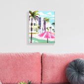 South Beach Shore | Miami Florida Waterverf Canvas Afdruk (Insitu (Woonkamer))