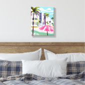 South Beach Shore | Miami Florida Waterverf Canvas Afdruk (Insitu (Slaapkamer))