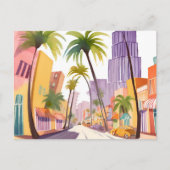 South Beach Summer | Miami Street Waterverf Briefkaart (Voorkant)