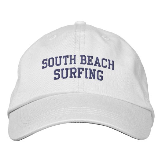 South Beach Surfen Geborduurde Honkbal Hoed Pet (Voorkant)