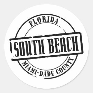 South Beach Titel Ronde Sticker