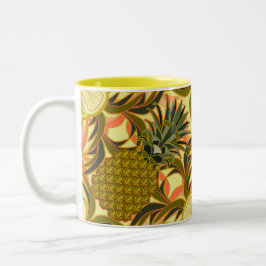 South Beach Tropische Ananas Tweekleurige Koffiemok