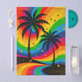 [South Beach Vibes] Retro Pop Art Deco Palm Trees Tissuepapier