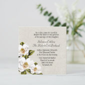 South Belle Magnolias Custom Wedding Invitation Kaart (Staand voorkant)