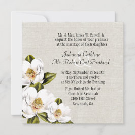 South Belle Magnolias Custom Wedding Invitation Kaart