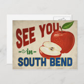 South Bend Indiana Apple - Vintage Travel Briefkaart (Voorkant / Achterkant)