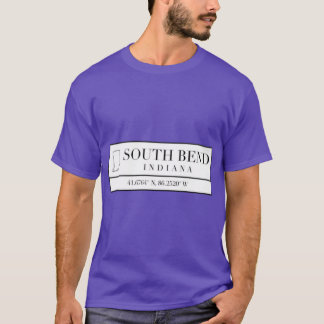 South Bend Indiana Coördinaten T-shirt